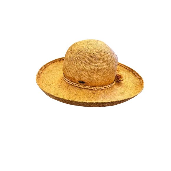 The Scala Collection Vintage 90s Natural Straw Hat Womens Handmade Summer Hat - Picture 6 of 11